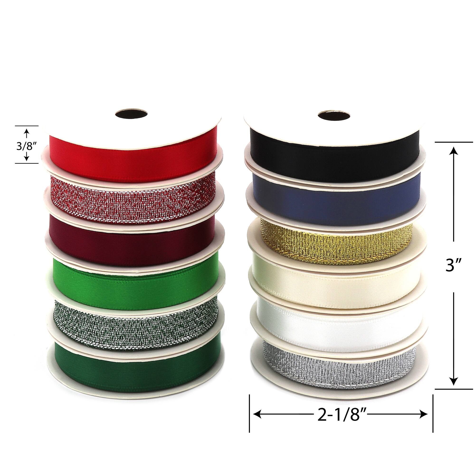 Gwen Studios 3/8" x 3yd. Metallic Holiday Ribbon Pack, 12ct.